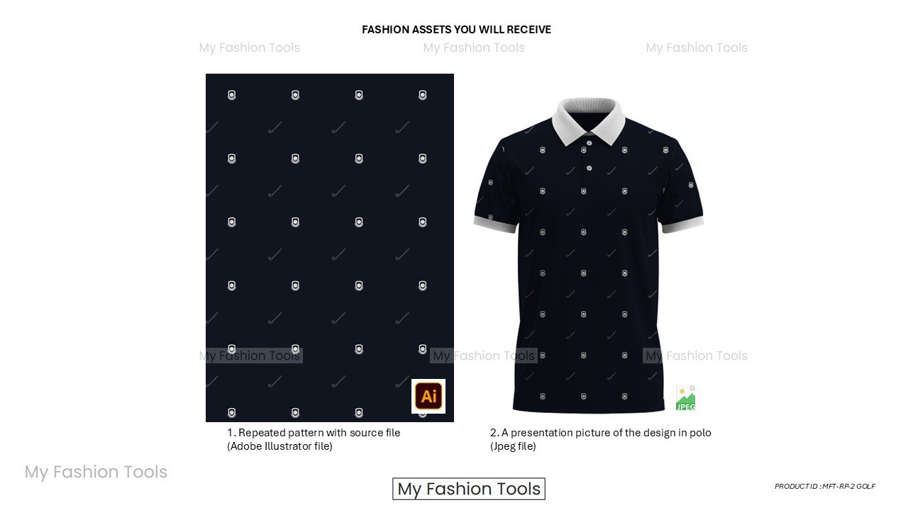 Golf seamless print design | Ready to print for Golf Brand - Vector AI (Adobe Illustrator) file - Image 3