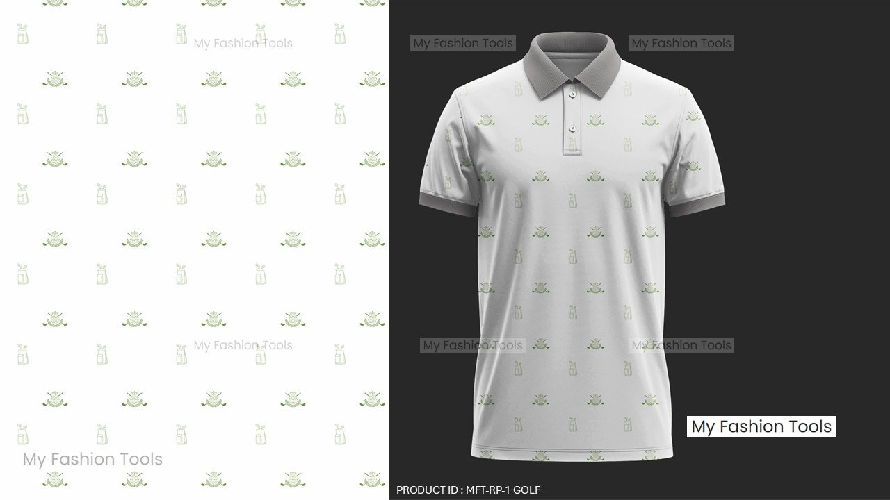 Repeated seamless print pattern for Golf Polo | Ready to print for Golf Brand - Vector AI (Adobe Illustrator) file - Image 2