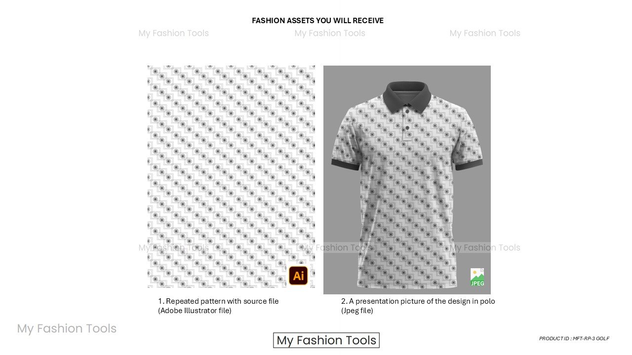 Golf print pattern for Golf Polo | Ready to print for Golf Brand - Vector AI (Adobe Illustrator) file - Image 3