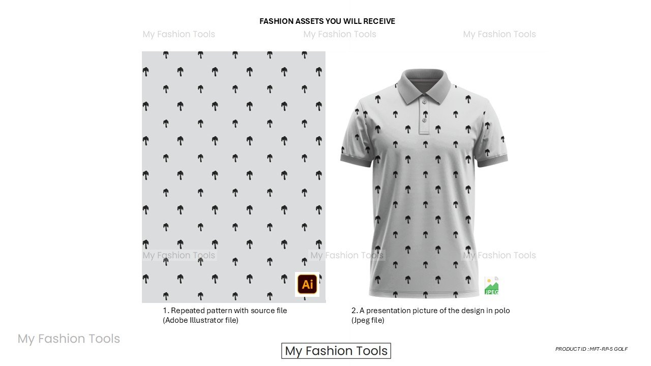 Seamless golf Polo print file | Ready to print for Golf Brand - Vector AI (Adobe Illustrator) file - Image 4