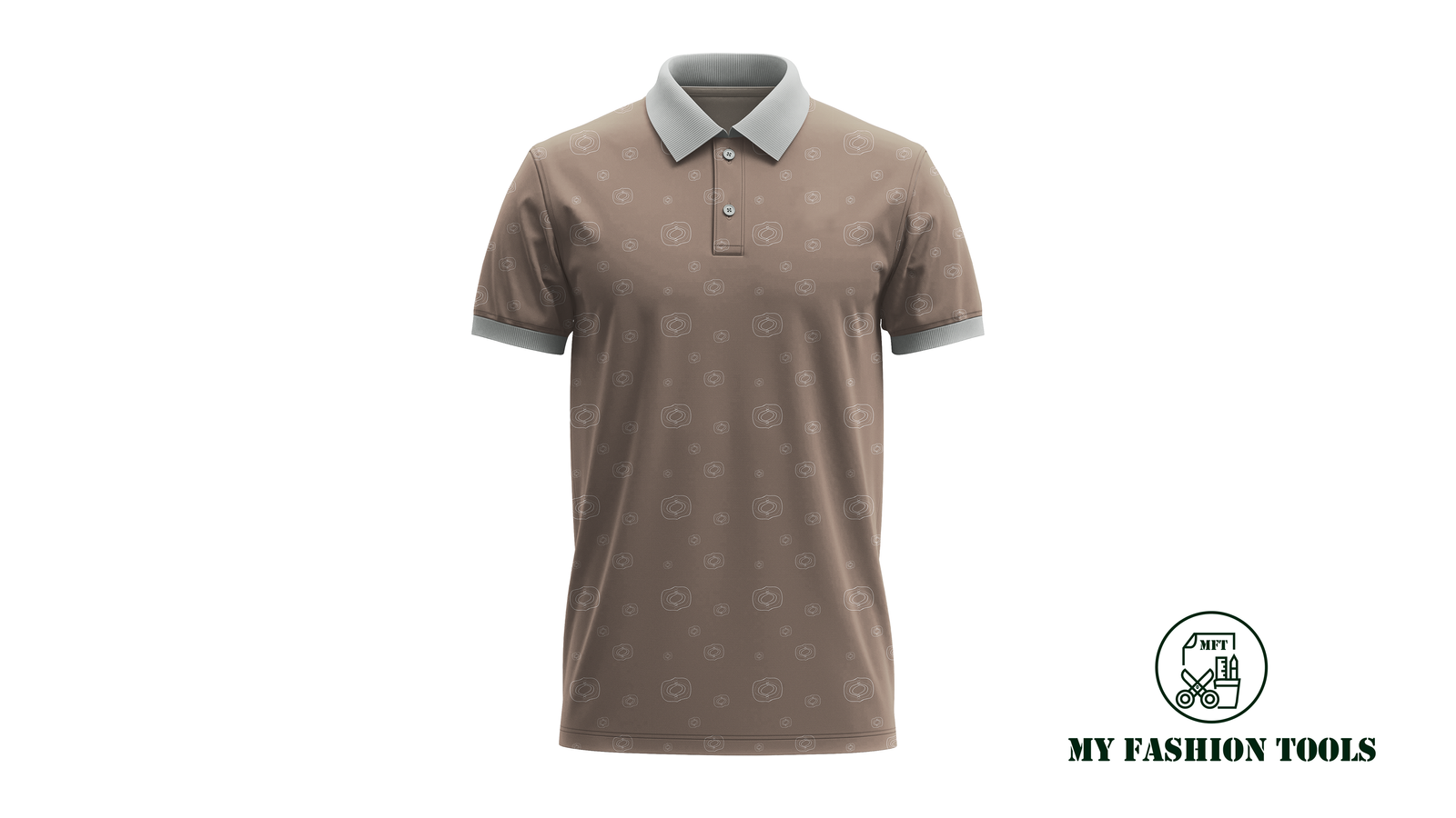 Brown golf polo print file | Ready to print for Golf Brand - Vector AI (Adobe Illustrator) file