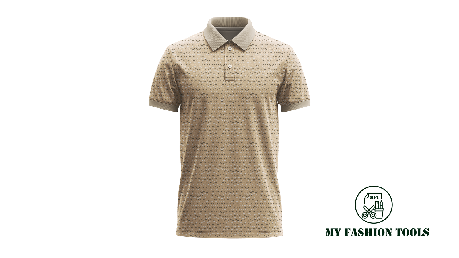 Lt. brown golf polo print file | Ready to print for Golf Brand - Vector AI (Adobe Illustrator) file