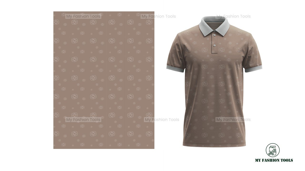 Brown golf polo print file | Ready to print for Golf Brand - Vector AI (Adobe Illustrator) file - Image 2