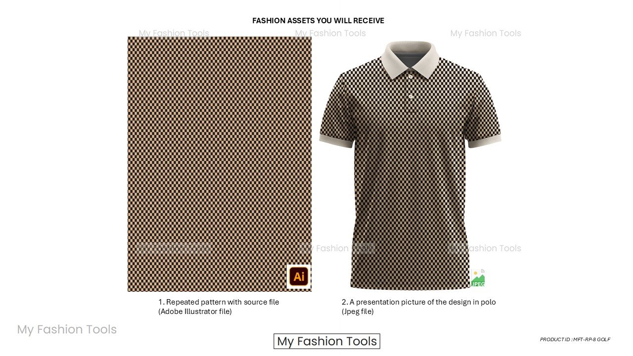 Golf Polo print file | Ready to print for Golf Brand - Vector AI (Adobe Illustrator) file - Image 4